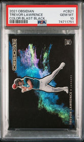 2021 OBSIDIAN TREVOR LAWRENCE COLOR BLAST ROOKIE SP PSA 10